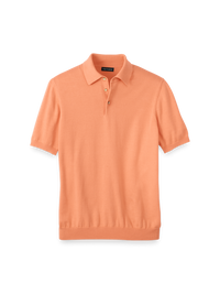 Supima Cotton Three Button Polo - Coral