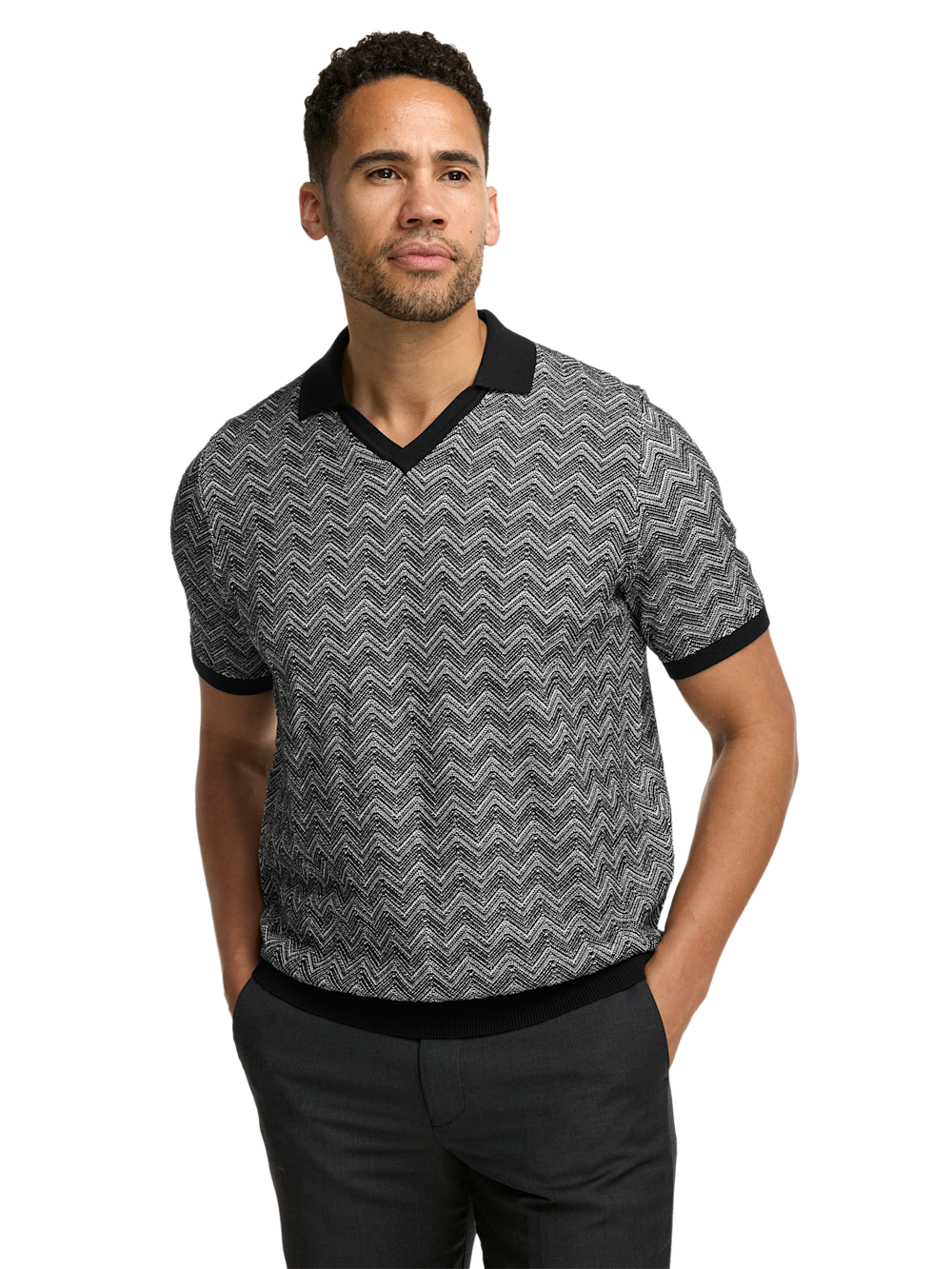 Alternate Image of Cotton V-neck Polo-1
