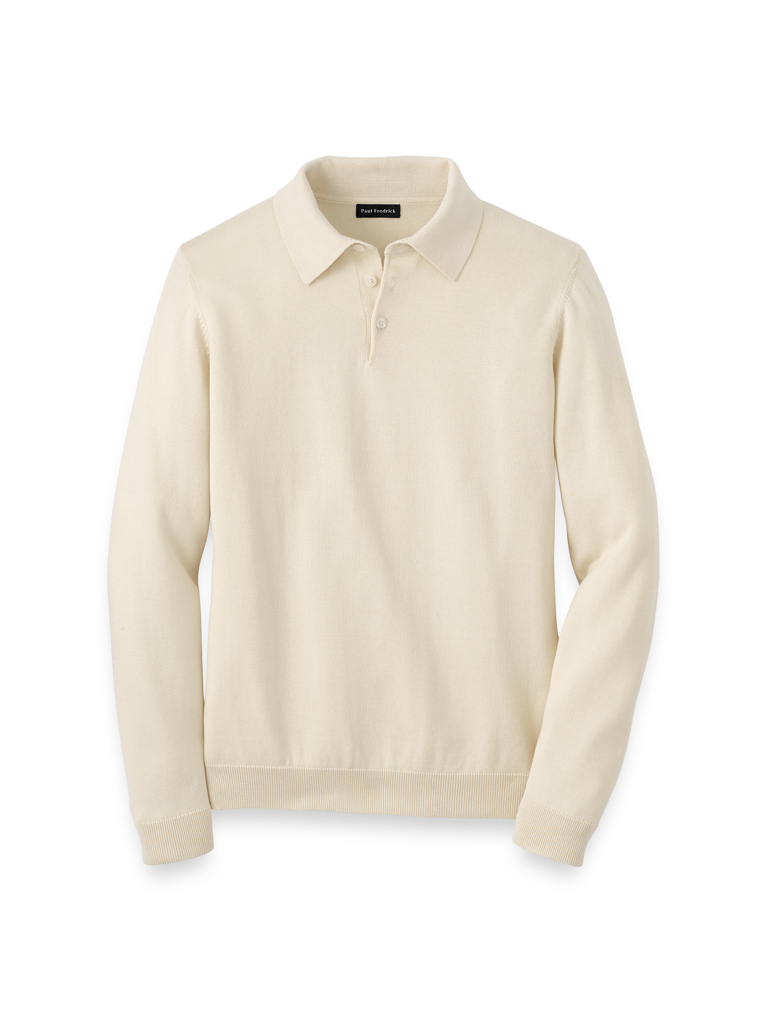 Supima Cotton Three Button Polo - Ivory