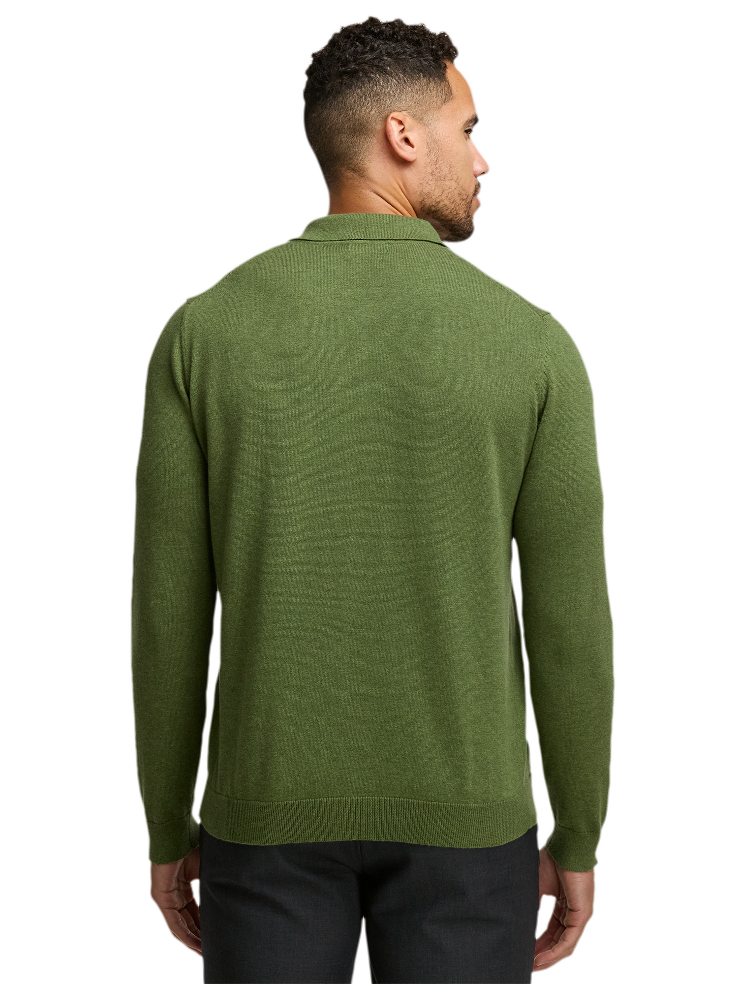 Supima Cotton Three Button Polo - Olive