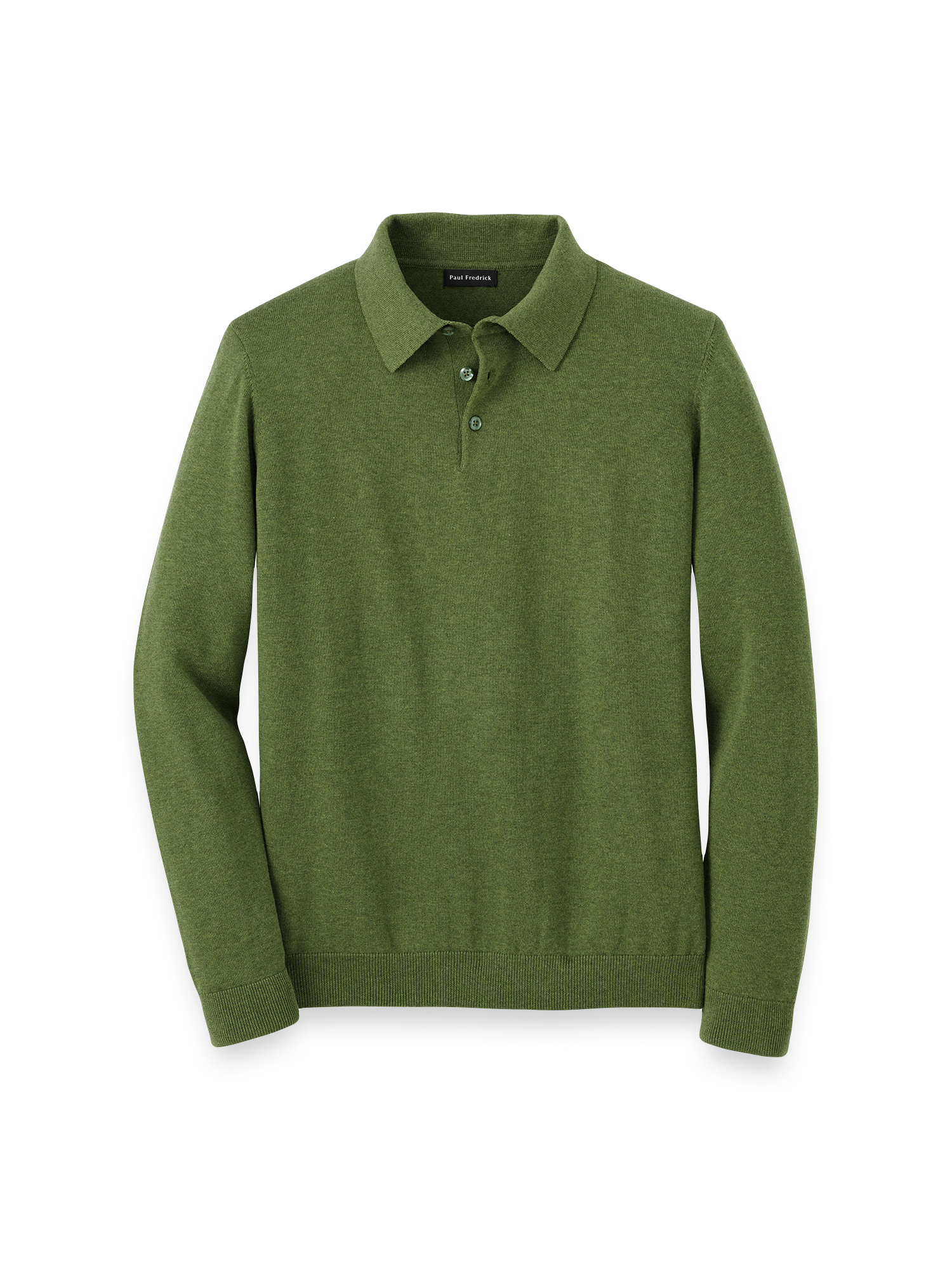 Supima Cotton Three Button Polo - Olive
