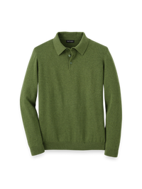 Supima Cotton Three Button Polo - Olive