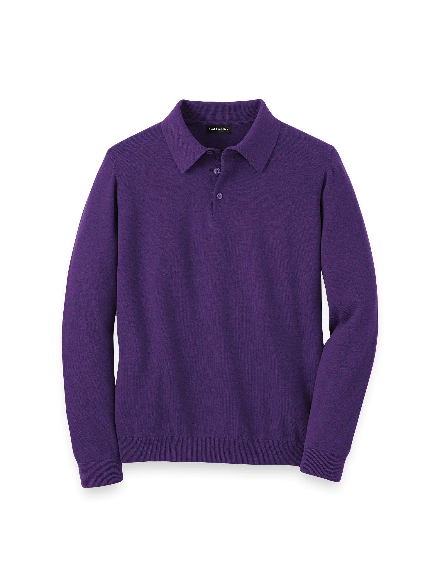 Supima Cotton Three Button Polo - Plum