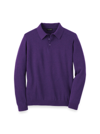 Supima Cotton Three Button Polo - Plum