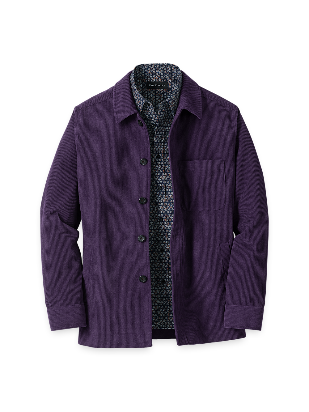 Product Image of Microfiber Corduroy Shirt Jacket-Purple