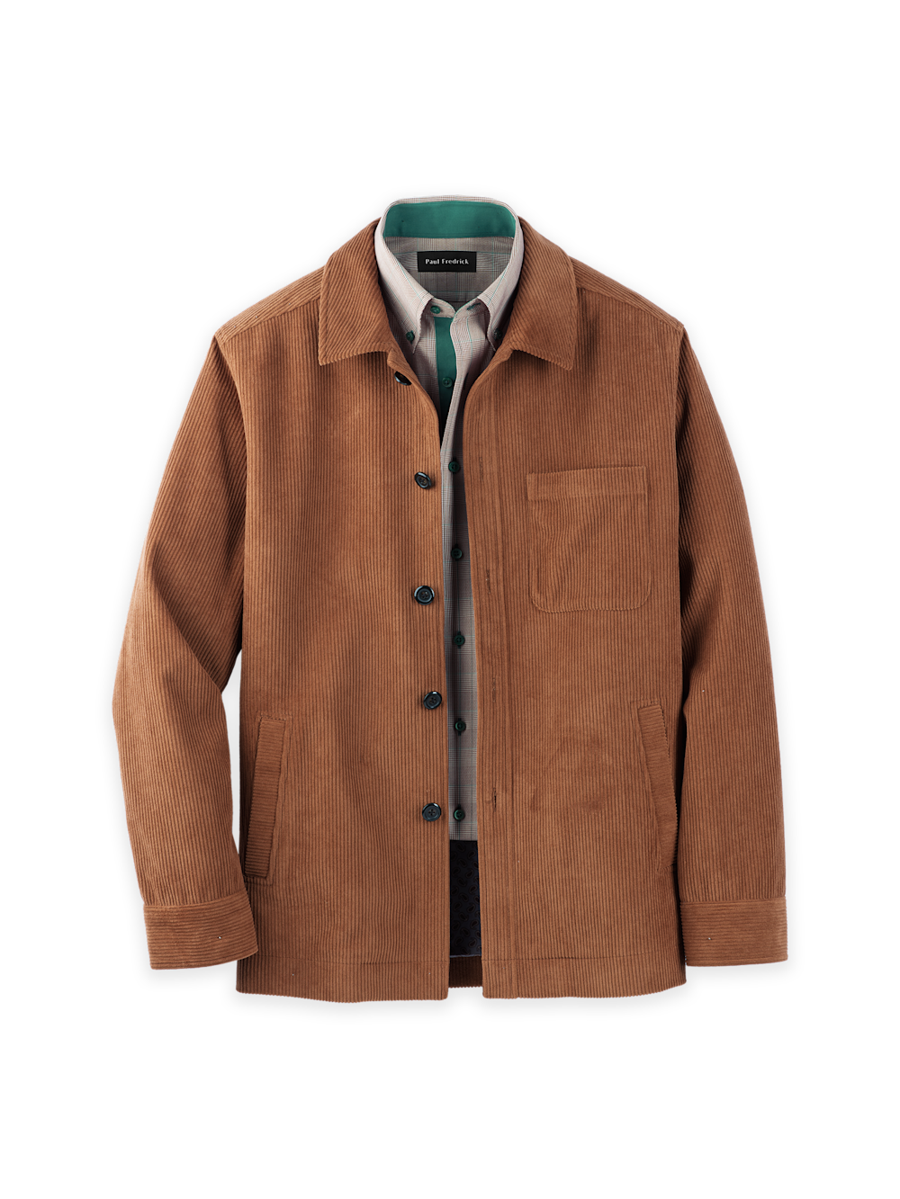 Product Image of Microfiber Corduroy Shirt Jacket-Brown