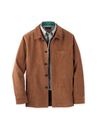 Microfiber Corduroy Shirt Jacket - Brown