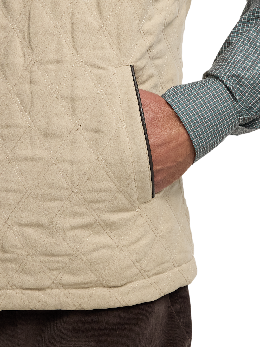 Alternate Image of Microsuede Check Reversible Vest-3