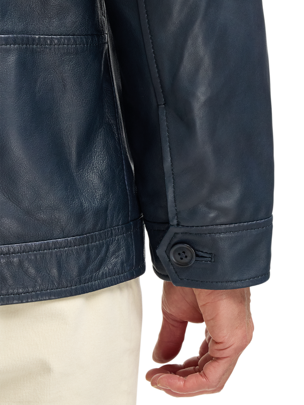 Alternate Image of Leather Bomber Jacket-3