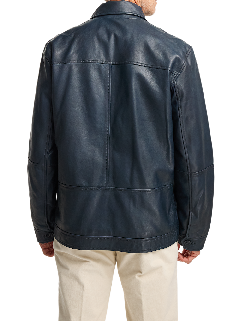 Alternate Image of Leather Bomber Jacket-7