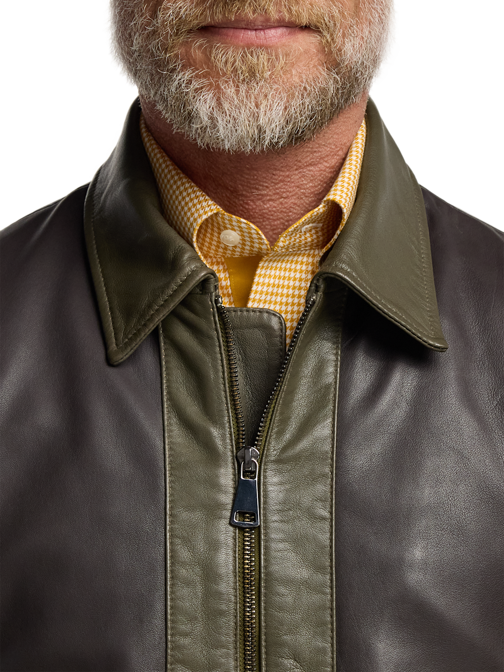 Alternate Image of Leather Color Block Jacket-4