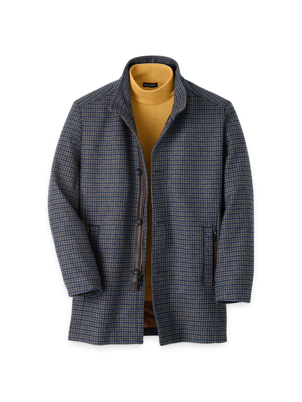 Product Image of Wool Blend Check Carcoat-Multi