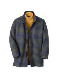 Wool Blend Houndstooth Carcoat - Multi