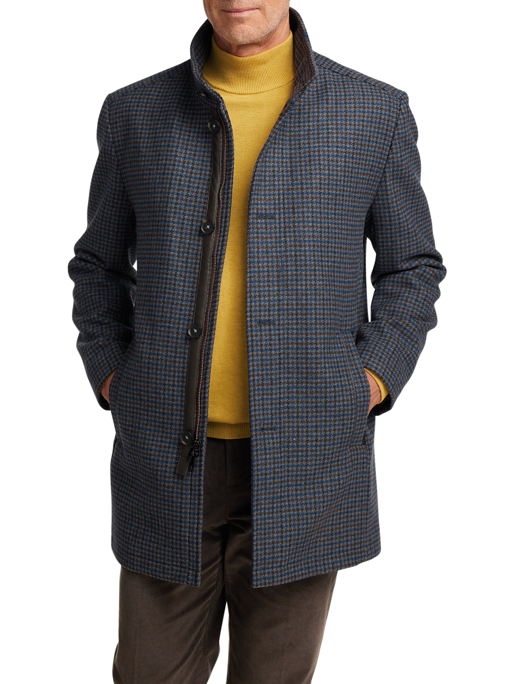 Alternate Image of Wool Blend Check Carcoat-1