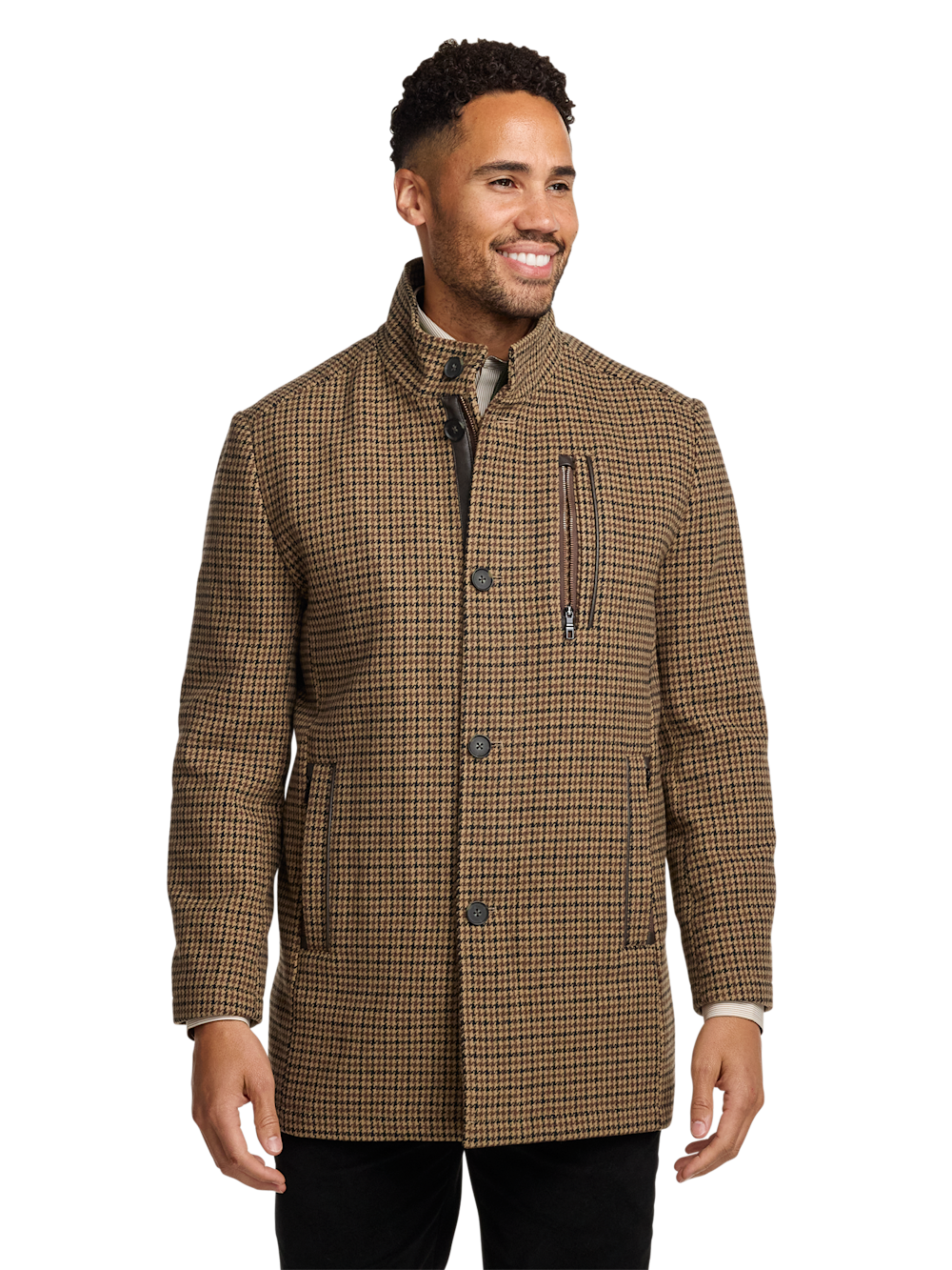 Alternate Image of Wool Blend Houndstooth Carcoat-1