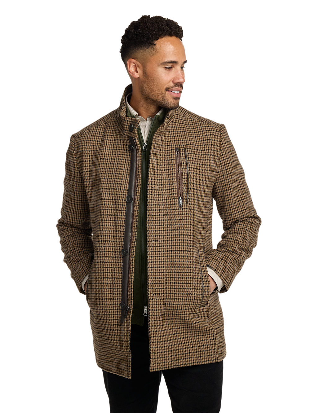 Alternate Image of Wool Blend Houndstooth Carcoat-2