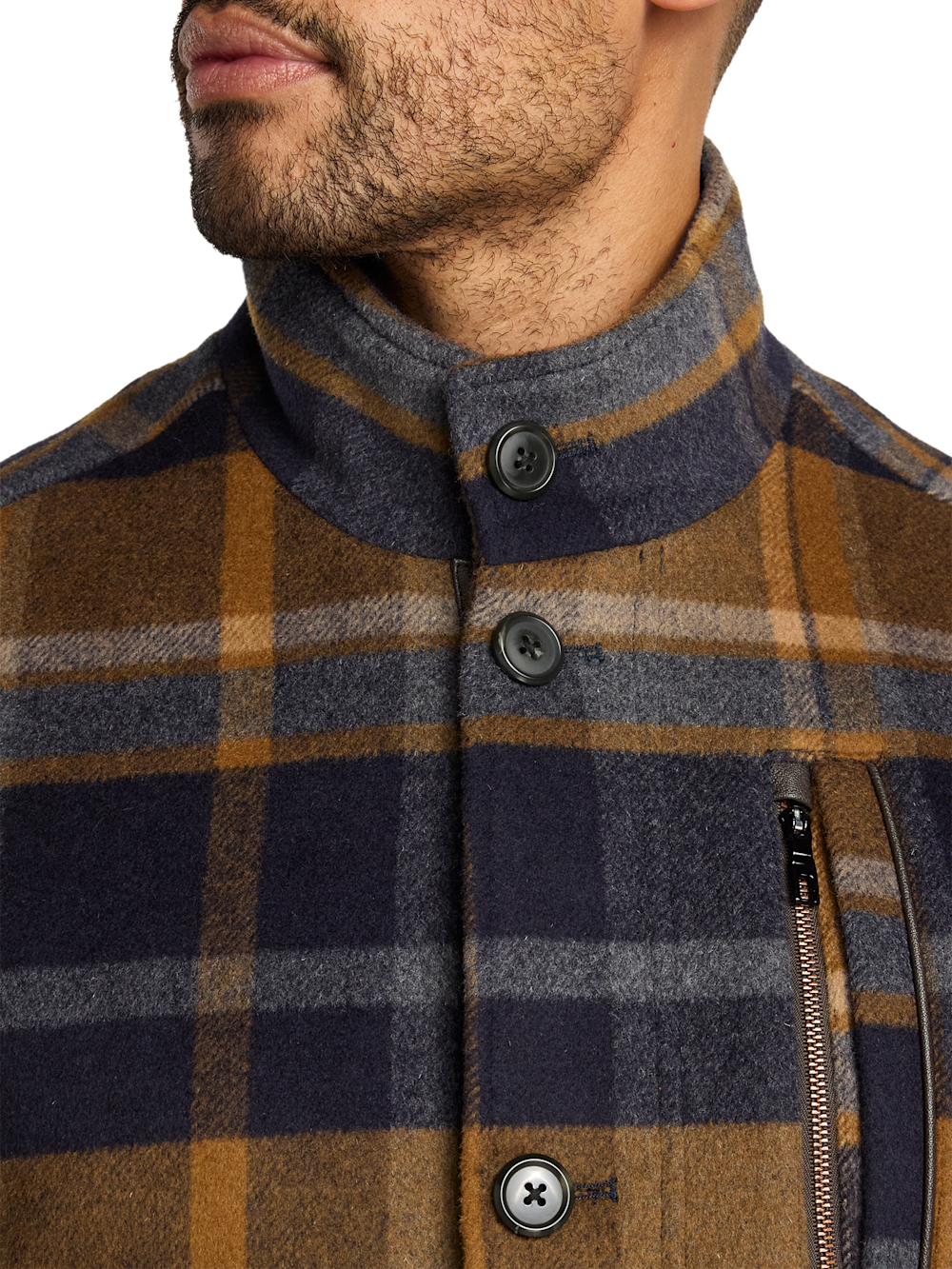 Alternate Image of Wool Blend Plaid Carcoat-5