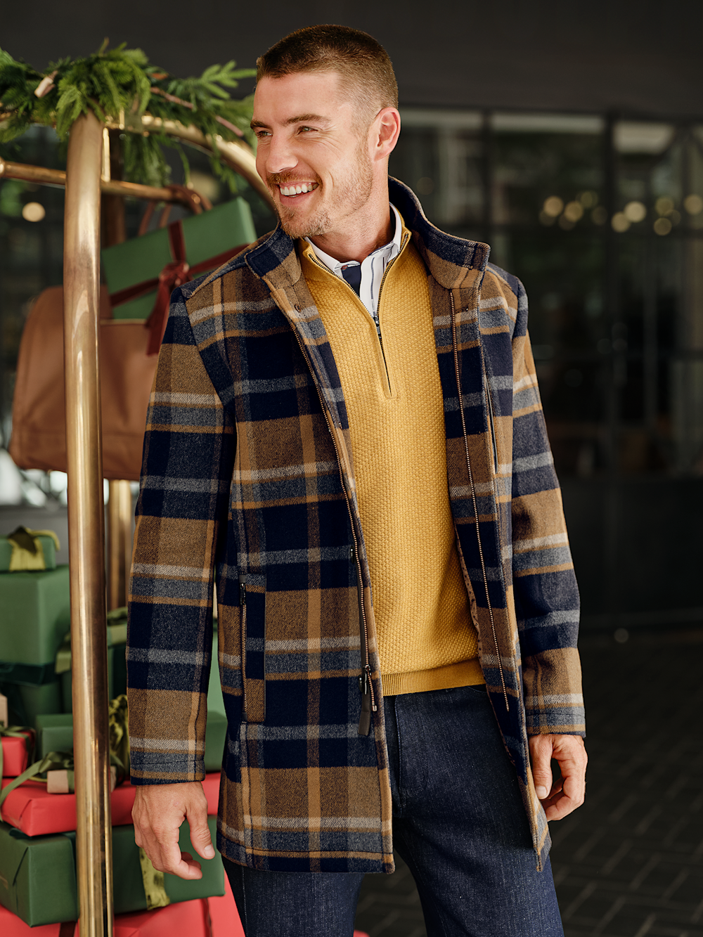 Alternate Image of Wool Blend Plaid Carcoat-8