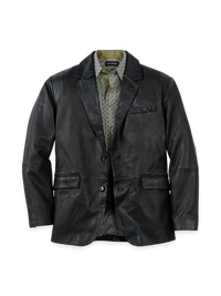 Leather Blazer - Black