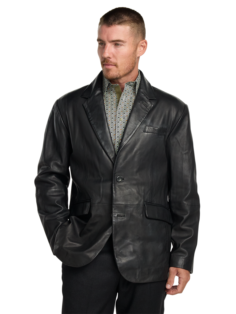 Alternate Image of Leather Blazer-1