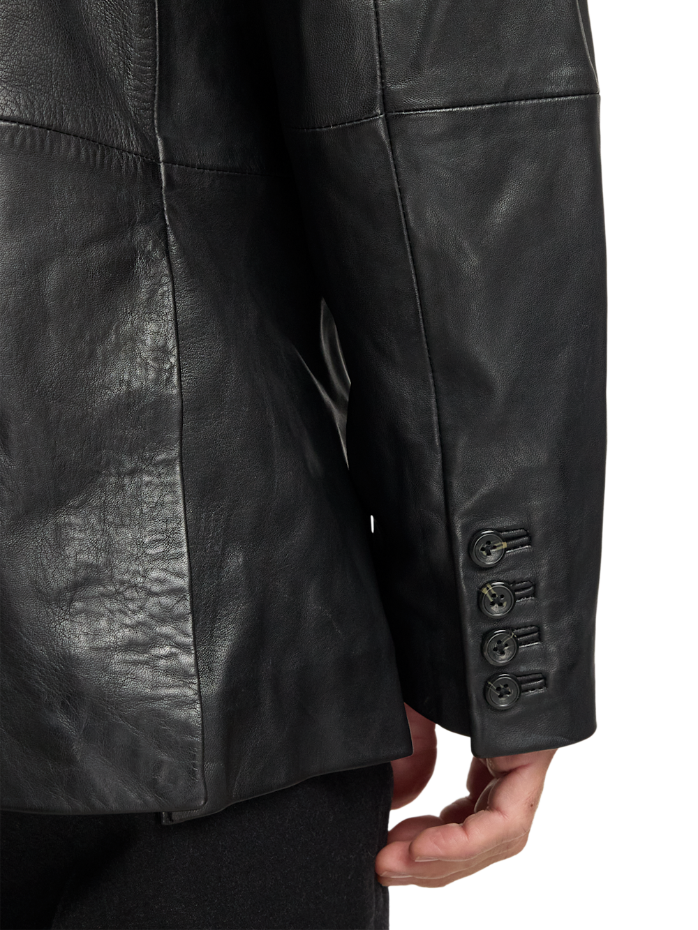 Alternate Image of Leather Blazer-3